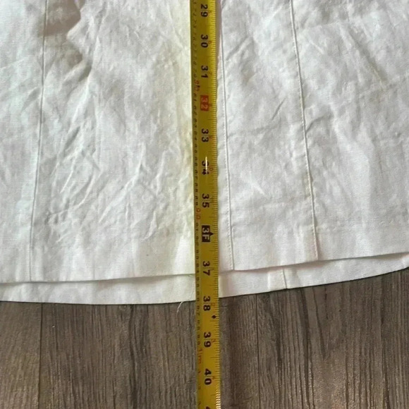 Laundry by Shelli Segal- White Linen embroidery Sleeveless Dress Skirt- Size 12 - Picture 7 of 9